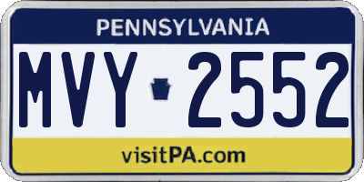 PA license plate MVY2552