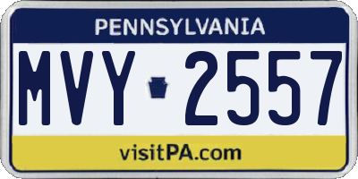 PA license plate MVY2557