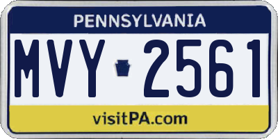 PA license plate MVY2561