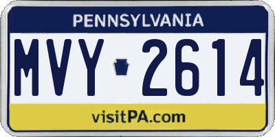 PA license plate MVY2614