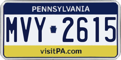 PA license plate MVY2615