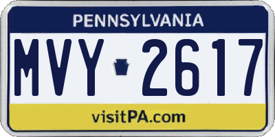 PA license plate MVY2617