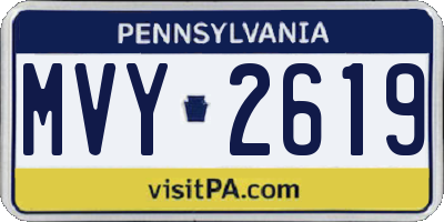 PA license plate MVY2619