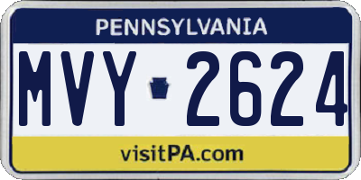 PA license plate MVY2624