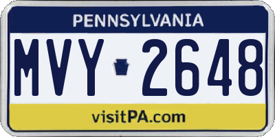 PA license plate MVY2648