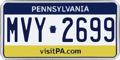 PA license plate MVY2699