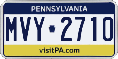 PA license plate MVY2710