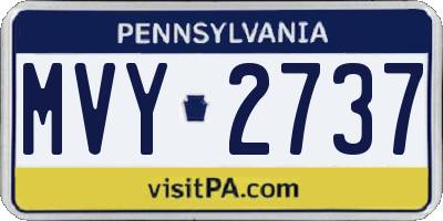 PA license plate MVY2737