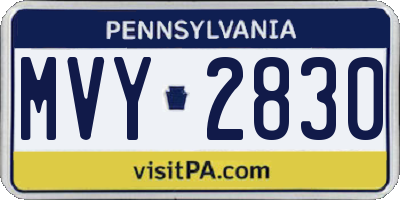 PA license plate MVY2830