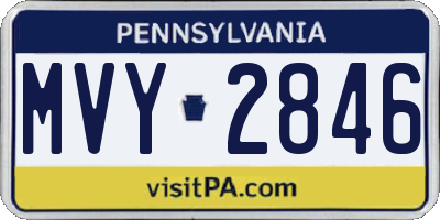 PA license plate MVY2846