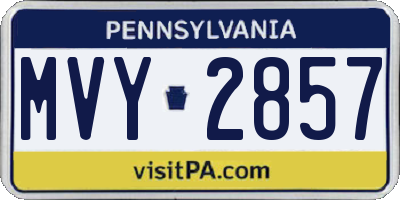 PA license plate MVY2857