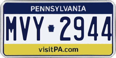 PA license plate MVY2944