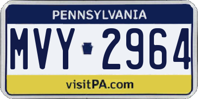 PA license plate MVY2964