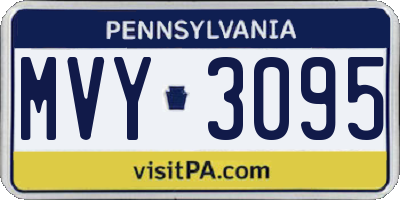PA license plate MVY3095