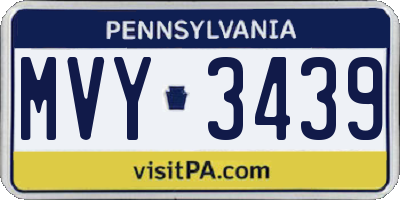 PA license plate MVY3439