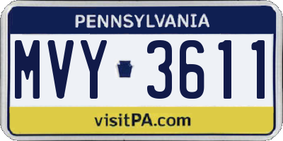 PA license plate MVY3611