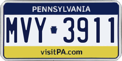 PA license plate MVY3911