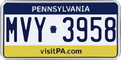 PA license plate MVY3958