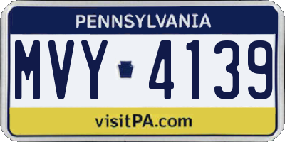 PA license plate MVY4139