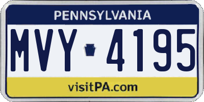 PA license plate MVY4195