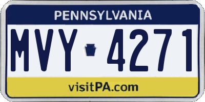 PA license plate MVY4271