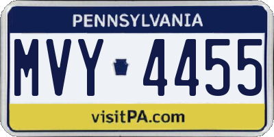 PA license plate MVY4455
