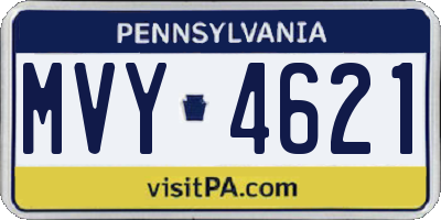 PA license plate MVY4621