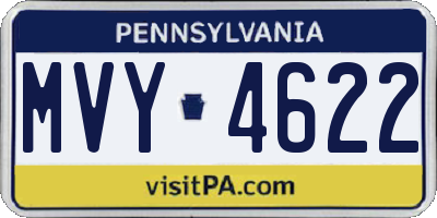 PA license plate MVY4622