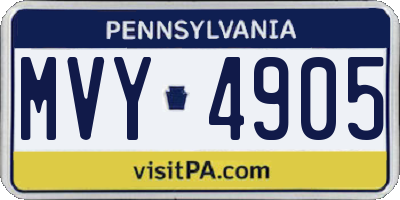 PA license plate MVY4905