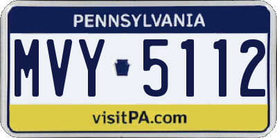 PA license plate MVY5112