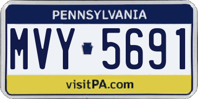 PA license plate MVY5691