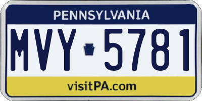 PA license plate MVY5781