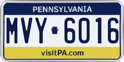 PA license plate MVY6016