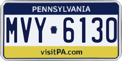 PA license plate MVY6130