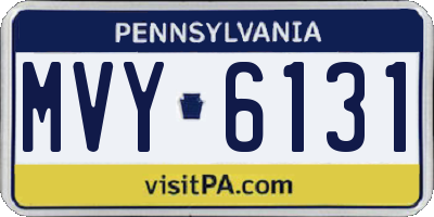 PA license plate MVY6131