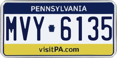 PA license plate MVY6135
