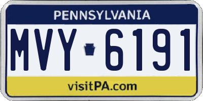 PA license plate MVY6191