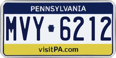 PA license plate MVY6212