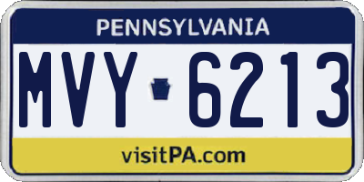 PA license plate MVY6213