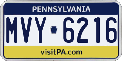 PA license plate MVY6216