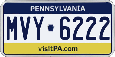 PA license plate MVY6222