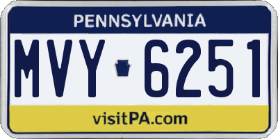 PA license plate MVY6251