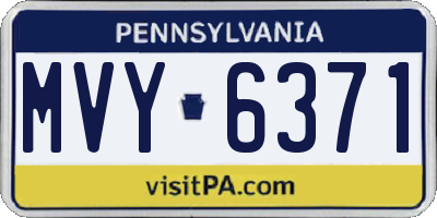 PA license plate MVY6371