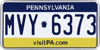 PA license plate MVY6373