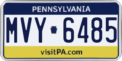 PA license plate MVY6485