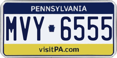PA license plate MVY6555