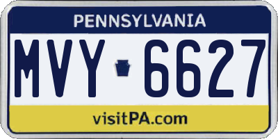 PA license plate MVY6627