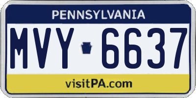 PA license plate MVY6637