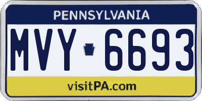PA license plate MVY6693