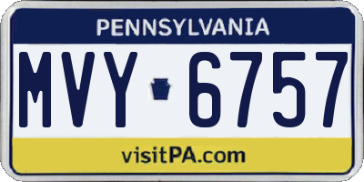 PA license plate MVY6757